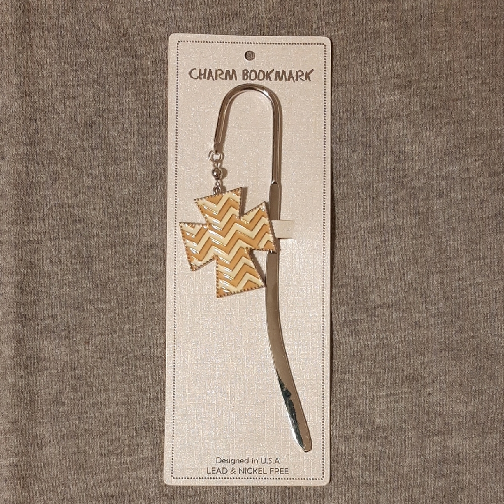 Chevron Cross Charm Bookmark